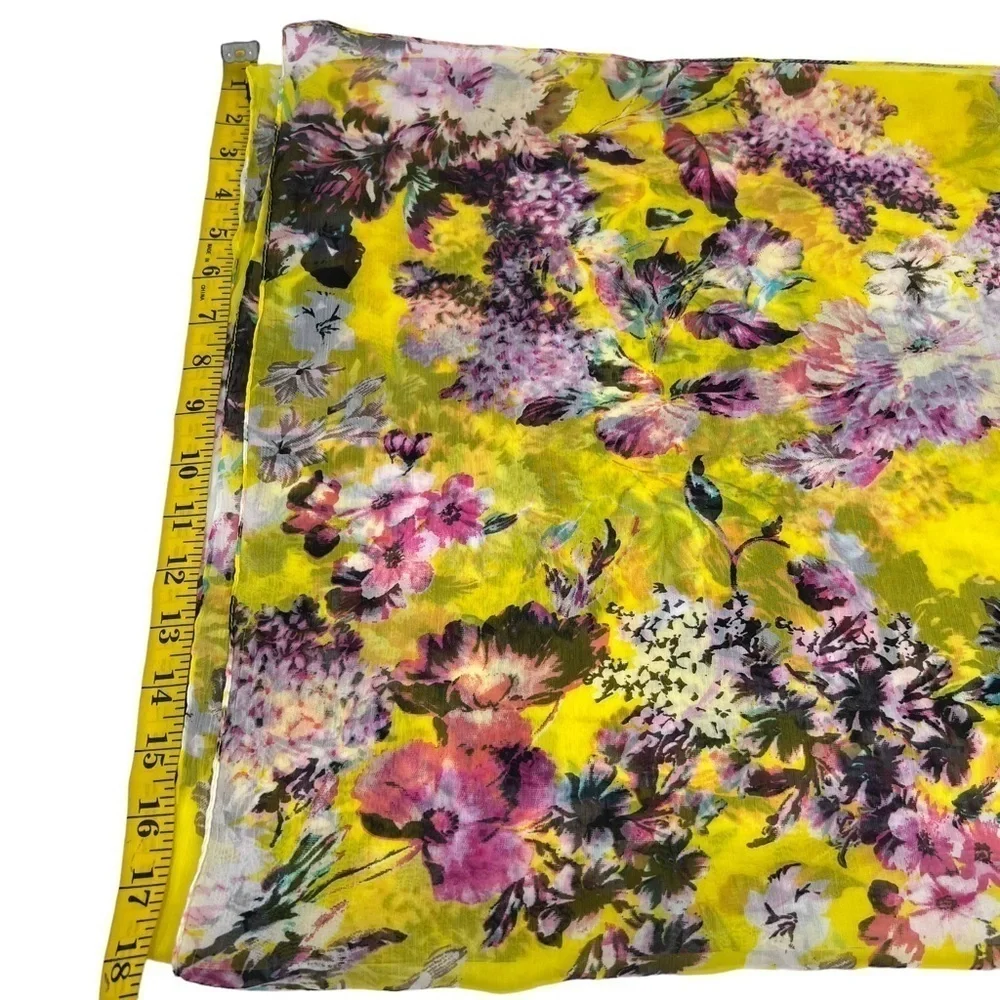 Cejon Women’s Yellow Floral Print Lightweight Oversized Spring Summer Scarf Wrap